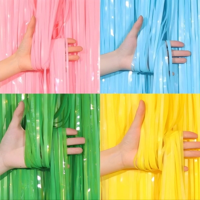 CORTINA LLUVIA ESTANDAR/TONOS PASTEL ROSA PASTEL